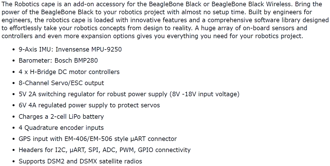 כרטיס הרחבה עבור ביגלבון ביגל בון BEAGLE BONE BB-CAPE ROBOTICS